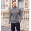 COOFANDY Men’s Slim Fit Turtleneck Cotton T Shirts Casual Long Sleeve Basic Tops Lightweight Pullover Sweater(Grey)