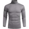 COOFANDY Men’s Slim Fit Turtleneck Cotton T Shirts Casual Long Sleeve Basic Tops Lightweight Pullover Sweater(Grey)