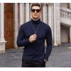 COOFANDY Men’s Slim Fit Turtleneck Cotton T Shirts Casual Long Sleeve Basic Tops Lightweight Pullover Sweater(Navy Blue)