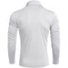 COOFANDY Men’s Slim Fit Turtleneck Cotton T Shirts Casual Long Sleeve Basic Tops Lightweight Pullover Sweater(White)