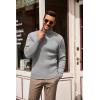 COOFANDY Men’s Slim Fit Turtleneck Sweater Casual Basic Knitted Long Sleeve Pullover Sweater(01_gray)