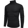 COOFANDY Men’s Slim Fit Turtleneck Sweater Casual Basic Knitted Long Sleeve Pullover Sweater(A-black)