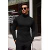 COOFANDY Men’s Slim Fit Turtleneck Sweater Casual Basic Knitted Long Sleeve Pullover Sweater(A-black)