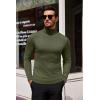COOFANDY Men’s Slim Fit Turtleneck Sweater Casual Basic Knitted Long Sleeve Pullover Sweater(Army Green)