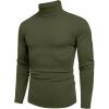 COOFANDY Men’s Slim Fit Turtleneck Sweater Casual Basic Knitted Long Sleeve Pullover Sweater(Army Green)