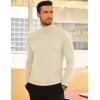 COOFANDY Men’s Slim Fit Turtleneck Sweater Casual Basic Knitted Long Sleeve Pullover Sweater(Beige)