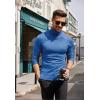 COOFANDY Men’s Slim Fit Turtleneck Sweater Casual Basic Knitted Long Sleeve Pullover Sweater(Blue)