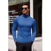 COOFANDY Men’s Slim Fit Turtleneck Sweater Casual Basic Knitted Long Sleeve Pullover Sweater(Blue)