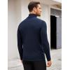 COOFANDY Men’s Slim Fit Turtleneck Sweater Casual Basic Knitted Long Sleeve Pullover Sweater(Dark Blue)