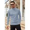 COOFANDY Men’s Slim Fit Turtleneck Sweater Casual Basic Knitted Long Sleeve Pullover Sweater(Gray Blue)