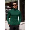 COOFANDY Men’s Slim Fit Turtleneck Sweater Casual Basic Knitted Long Sleeve Pullover Sweater(Green)