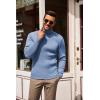 COOFANDY Men’s Slim Fit Turtleneck Sweater Casual Basic Knitted Long Sleeve Pullover Sweater(Light Blue)