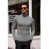COOFANDY Men’s Slim Fit Turtleneck Sweater Casual Basic Knitted Long Sleeve Pullover Sweater(Medium Grey)
