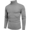 COOFANDY Men’s Slim Fit Turtleneck Sweater Casual Basic Knitted Long Sleeve Pullover Sweater(Medium Grey)