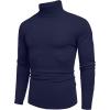 COOFANDY Men’s Slim Fit Turtleneck Sweater Casual Basic Knitted Long Sleeve Pullover Sweater(Navy)