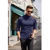COOFANDY Men’s Slim Fit Turtleneck Sweater Casual Basic Knitted Long Sleeve Pullover Sweater(Navy)