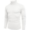 COOFANDY Men’s Slim Fit Turtleneck Sweater Casual Basic Knitted Long Sleeve Pullover Sweater(White)