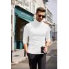 COOFANDY Men’s Slim Fit Turtleneck Sweater Casual Basic Knitted Long Sleeve Pullover Sweater(White)