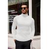COOFANDY Men’s Slim Fit Turtleneck Sweater Casual Basic Knitted Long Sleeve Pullover Sweater(White)