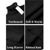 COOFANDY Men’s Slim Fit Turtleneck Sweater Casual Pullover Sweater Lightweight Ribbed Sweater(Black)