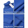 COOFANDY Men’s Slim Fit Turtleneck Sweater Casual Pullover Sweater Lightweight Ribbed Sweater(Blue)