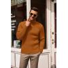 COOFANDY Men’s Slim Fit Turtleneck Sweater Casual Pullover Sweater Lightweight Ribbed Sweater(British Tan)