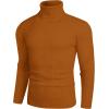 COOFANDY Men’s Slim Fit Turtleneck Sweater Casual Pullover Sweater Lightweight Ribbed Sweater(British Tan)