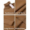 COOFANDY Men’s Slim Fit Turtleneck Sweater Casual Pullover Sweater Lightweight Ribbed Sweater(Caramel)