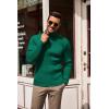 COOFANDY Men’s Slim Fit Turtleneck Sweater Casual Pullover Sweater Lightweight Ribbed Sweater(Dark Green)