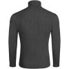 COOFANDY Men’s Slim Fit Turtleneck Sweater Casual Pullover Sweater Lightweight Ribbed Sweater(Dark Grey)