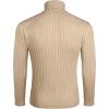 COOFANDY Men’s Slim Fit Turtleneck Sweater Casual Pullover Sweater Lightweight Ribbed Sweater(Khaki)