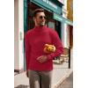 COOFANDY Men’s Slim Fit Turtleneck Sweater Casual Pullover Sweater Lightweight Ribbed Sweater(Red)