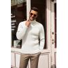 COOFANDY Men’s Slim Fit Turtleneck Sweater Casual Pullover Sweater Lightweight Ribbed Sweater(White)