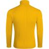 COOFANDY Men’s Slim Fit Turtleneck Sweater Casual Pullover Sweater Lightweight Ribbed Sweater(Yellow)