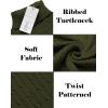 COOFANDY Men’s Slim Fit Turtleneck Sweater Casual Twist Patterned Pullover Knitted Sweaters(Army Green)