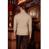 COOFANDY Men’s Slim Fit Turtleneck Sweater Casual Twist Patterned Pullover Knitted Sweaters(Beige)