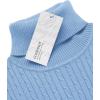 COOFANDY Men’s Slim Fit Turtleneck Sweater Casual Twist Patterned Pullover Knitted Sweaters(Light Blue)