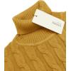 COOFANDY Men’s Slim Fit Turtleneck Sweater Casual Twisted Knitted Pullover Sweaters(Light Yellow)