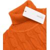COOFANDY Men’s Slim Fit Turtleneck Sweater Casual Twisted Knitted Pullover Sweaters(Orange)