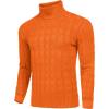 COOFANDY Men’s Slim Fit Turtleneck Sweater Casual Twisted Knitted Pullover Sweaters(Orange)