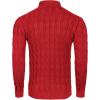 COOFANDY Men’s Slim Fit Turtleneck Sweater Casual Twisted Knitted Pullover Sweaters(Red)