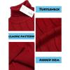 COOFANDY Men’s Slim Fit Turtleneck Sweaters Casual Cable Knitted Soft Pullover Sweaters(01-red)