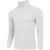 COOFANDY Men’s Slim Fit Turtleneck Sweaters Casual Cable Knitted Soft Pullover Sweaters(01-white)