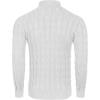 COOFANDY Men’s Slim Fit Turtleneck Sweaters Casual Cable Knitted Soft Pullover Sweaters(01-white)
