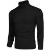 COOFANDY Men’s Slim Fit Turtleneck Sweaters Casual Cable Knitted Soft Pullover Sweaters(A-black)