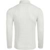 COOFANDY Men’s Slim Fit Turtleneck Sweaters Casual Cable Knitted Soft Pullover Sweaters(A-white)