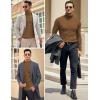 COOFANDY Men’s Slim Fit Turtleneck Sweaters Casual Cable Knitted Soft Pullover Sweaters(Dark Brown)
