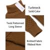 COOFANDY Men’s Slim Fit Turtleneck Sweaters Casual Cable Knitted Soft Pullover Sweaters(Dark Brown)