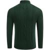 COOFANDY Men’s Slim Fit Turtleneck Sweaters Casual Cable Knitted Soft Pullover Sweaters(Dark Green)