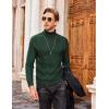 COOFANDY Men’s Slim Fit Turtleneck Sweaters Casual Cable Knitted Soft Pullover Sweaters(Dark Green)